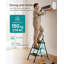 3-Step Folding Ladder, Steel Step Stool with Anti-Slip Feet, 114 x 45.5 x 7.5 cm-800220260