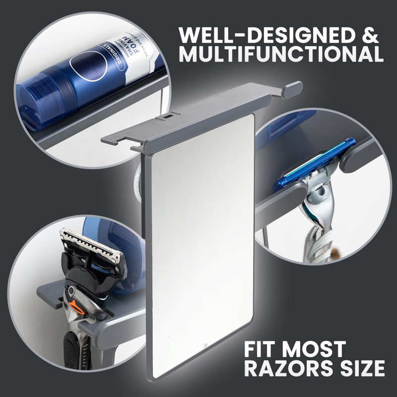 Shower Mirror Fogless for Shaving with Razor Holder