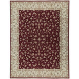 Hand-Knotted High-Quality Wine and Taupe Area Rug