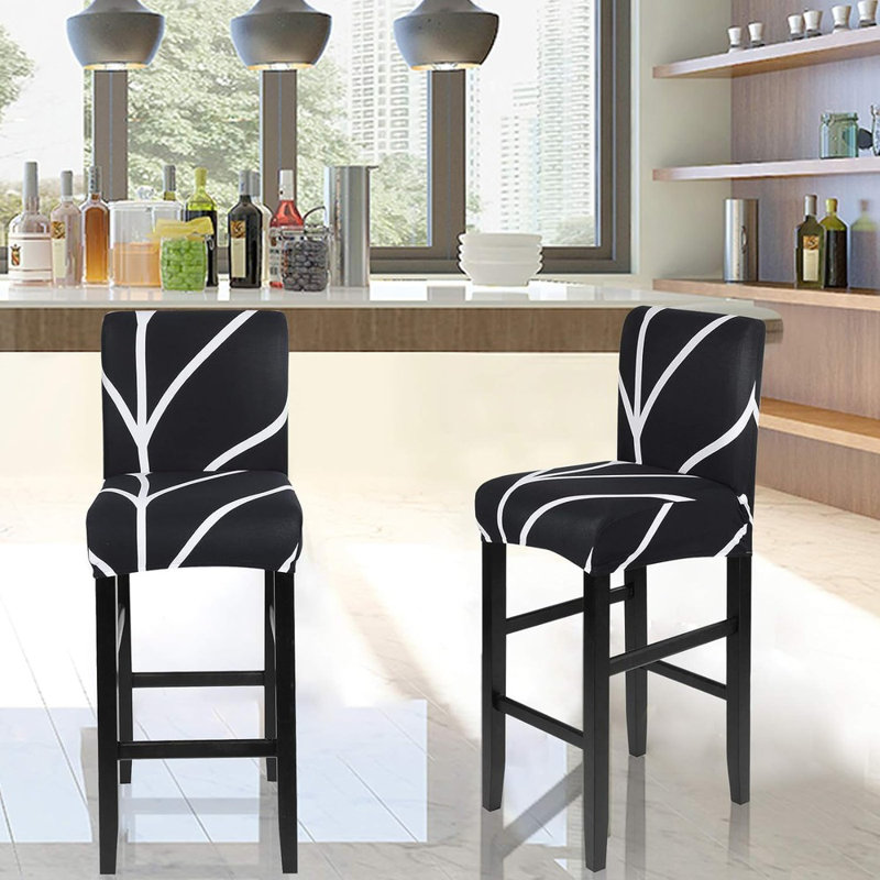 Bar Stool Covers Stretch Bar Stool Slipcovers (2-Pack) Fits Round
