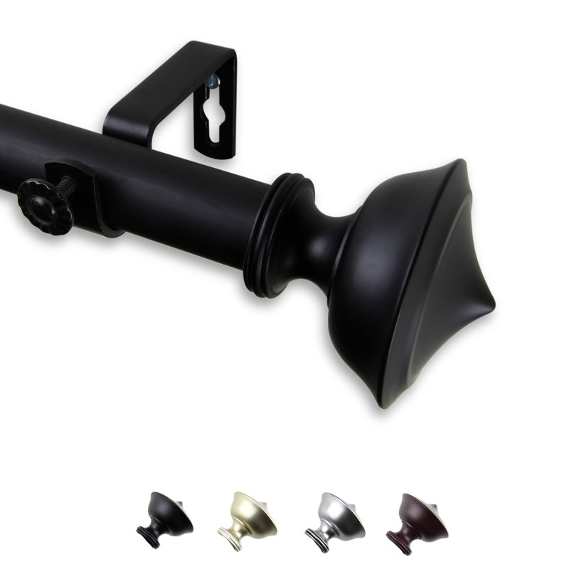 Tringle à rideaux simple Moffat, Noir, De 28 po à 48 po de largeur