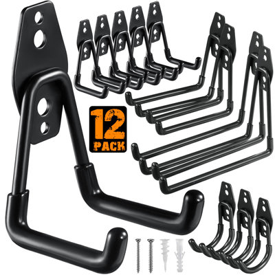 12 Pack Garage Hooks Heavy Duty,Utility Steel Garage Storage Hooks,Wall Mount Garage Hanger&Organizer -  Rebrilliant, 247392559B22415C9191F0E996DC1BBC