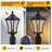 2 Pack Solar Post Lights With Pier Mount Base With Dusk To Dawn Sensor