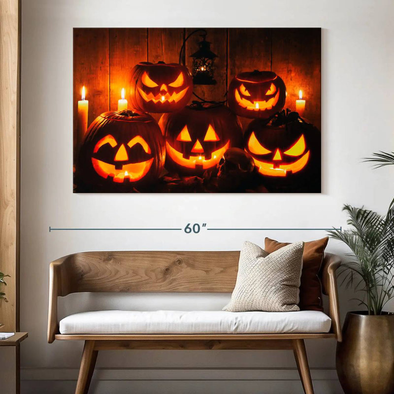 Lanternes d'Halloween, H 34 po x l 51 po