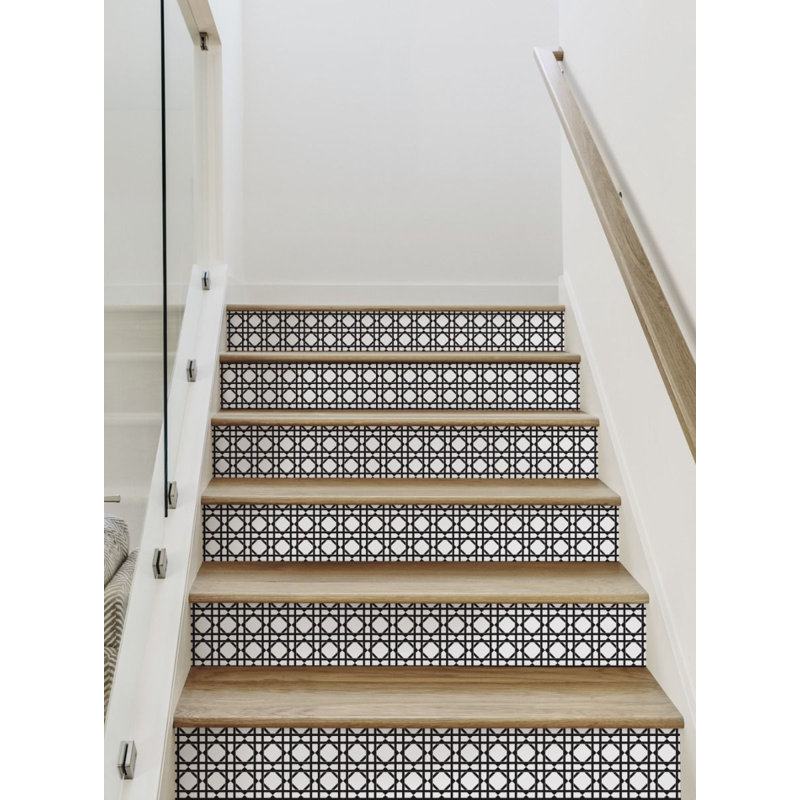 Autocollants muraux autocollants pour escalier Peel & Stick, H 7 po x l 48 po