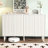 Minimalist Shoe Cabinet With 5 Solid Wood Legs, Sideboard Buffet Cabinet With Fluted Doors, Large 4-Door Storage Cabinet With Adjustable Shelves-114198433