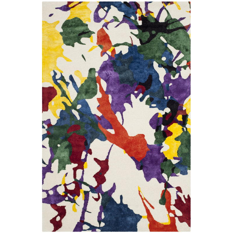 Isaac Mizrahi Hand Tufted Wool Abstract Rug, Rectangle 5' x 8'