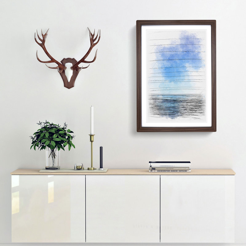 Ocean View In South Africa - Single Picture Frame Painting on MDF, 33cm H x 24cm W x 2cm D, Walnut Framed