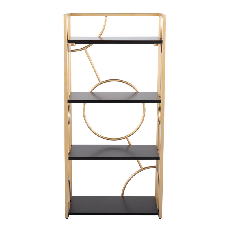 Bibliothèque contemporaine en métal et bois, Black