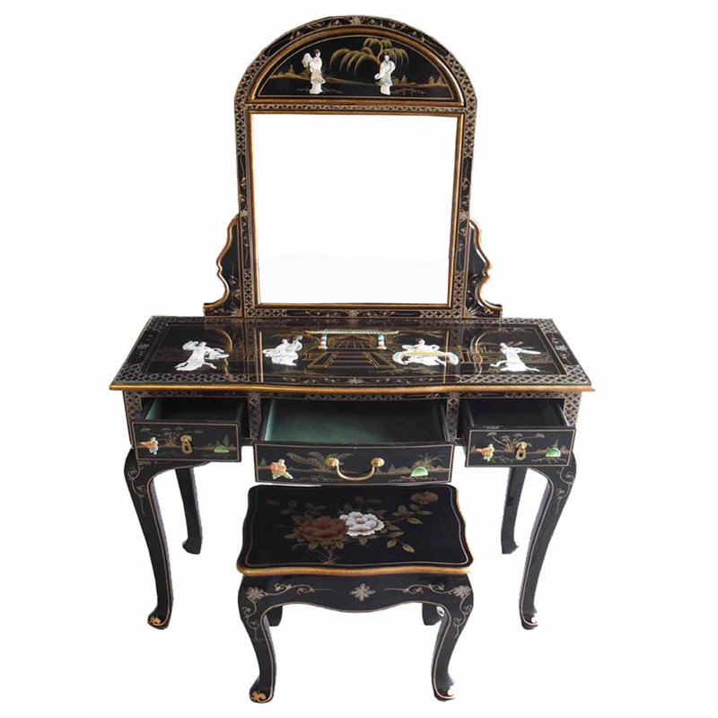 Peckham Mother Of Pearl Dressing Table with Mirror and Stool