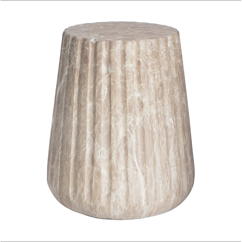 Outdoor Cleme Carved Side Table, Gold
