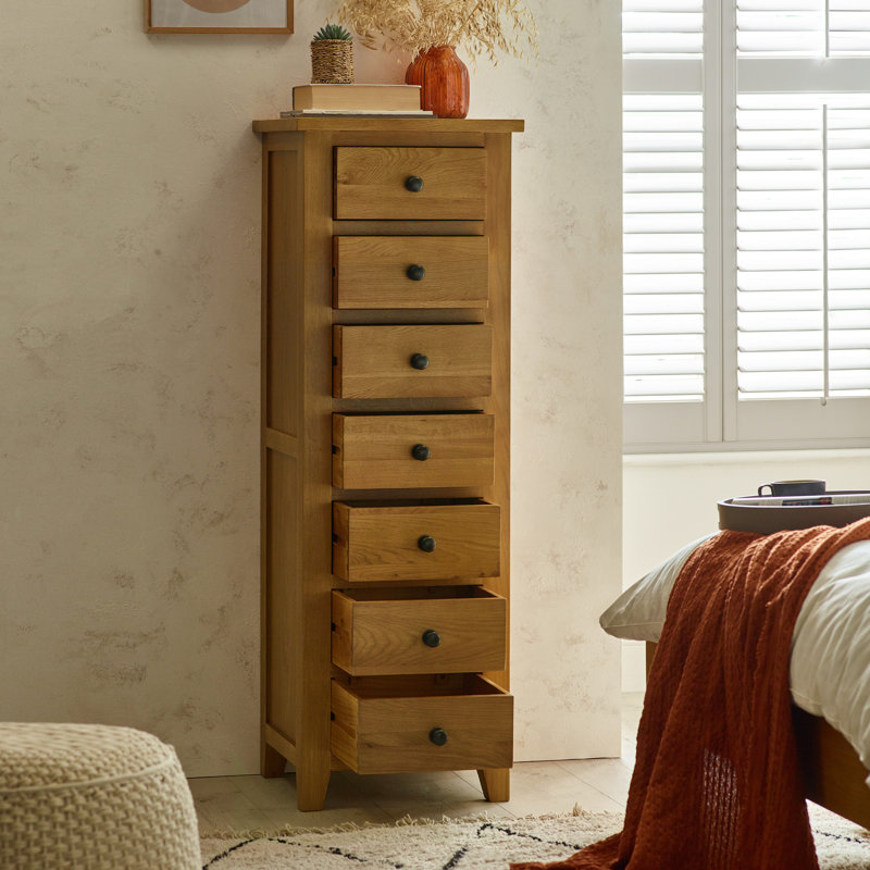 North Castle Solid Wood 48 cm W Chest of 7 Drawers