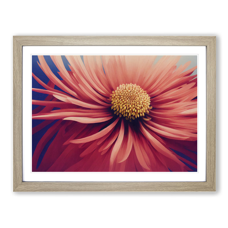 Chrysanthemum Flower Vol.1 - Framed Print, 46cm H x 64cm W x 2cm D, Oak Framed