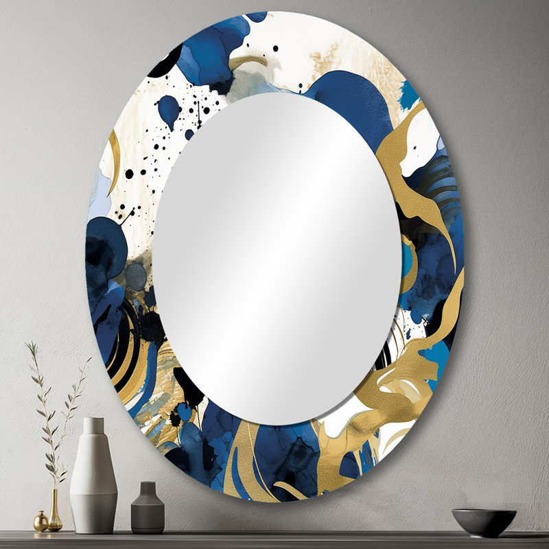 Longino - Miroir abstrait en métal, 43 po x 33 po