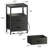 Nightstand With Charging Station, Side Table With Fabric Drawers, End Table With Open Shelf, Bedside Table With USB Ports And Outlets, Night Stand For Bedroom, Black