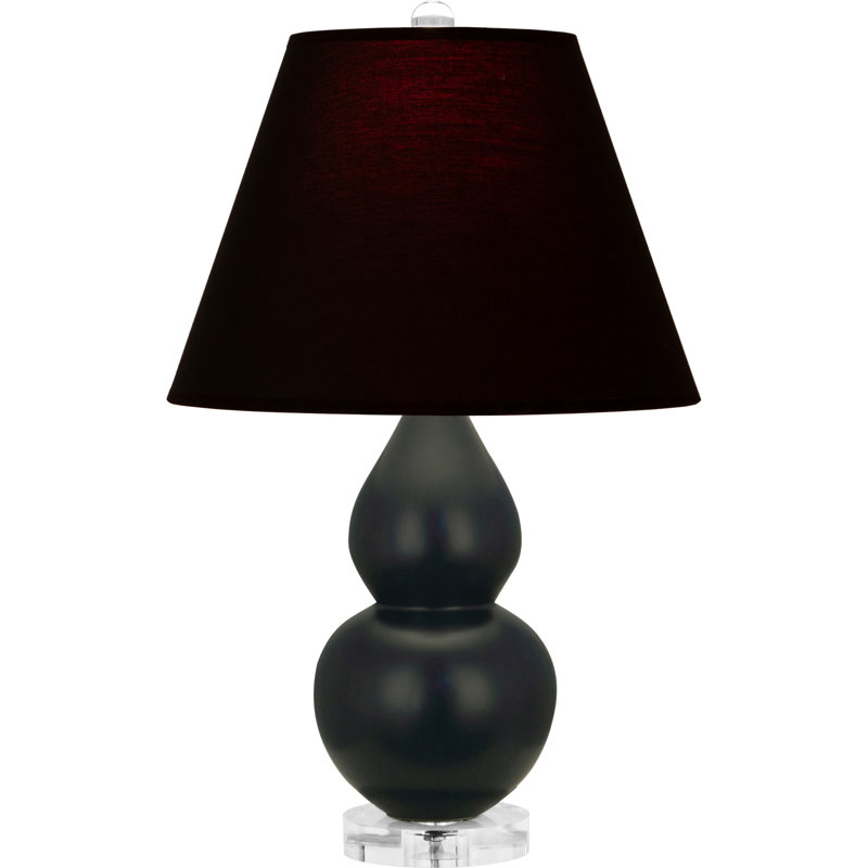 Petite lampe d'appoint à double gourde, Noir / Rouge, Obsidienne mat