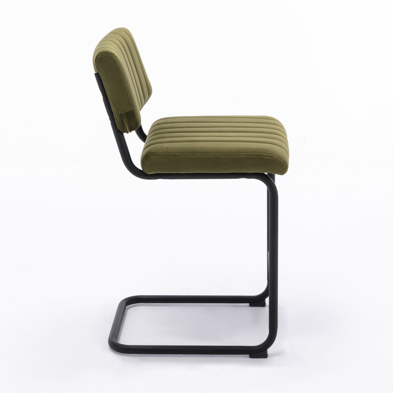 Estes Upholstered Stool with Metal Frame, Olive, Counter Stool (24" Seat Height)