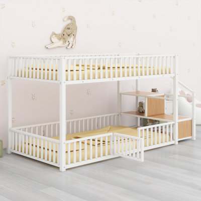 Space-Saving Kids Bunk Bed with Integrated Stair