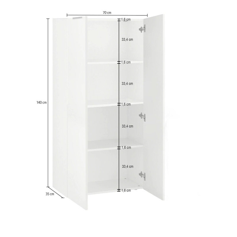 Belgin 140cm H x 70cm W Bookcase