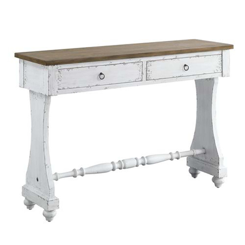 Console Carminda, finition blanc antique