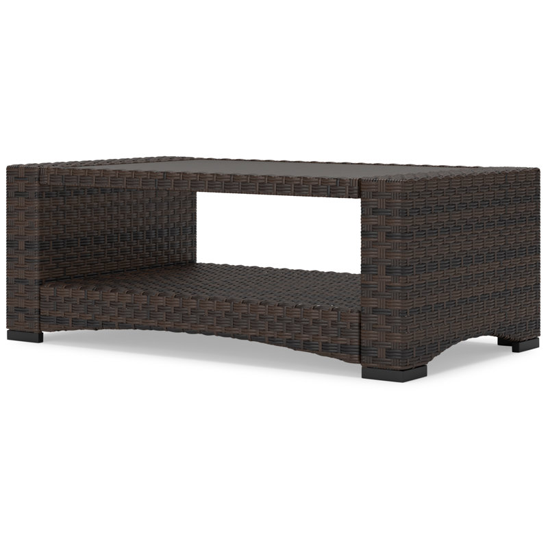 Windglow 44" Brown Pine Wood Rectangular Coffee Table