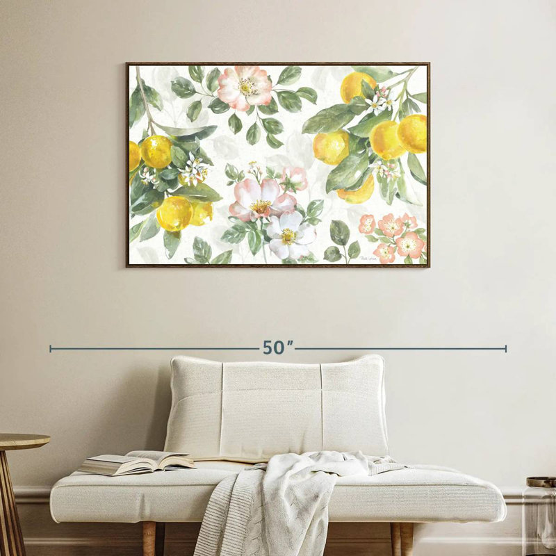 Agrume charme IV, Cadre flottant noyer, 40 po x 27 po