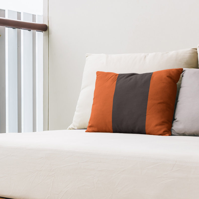 Coussin intérieur/extérieur, Orange / Brun