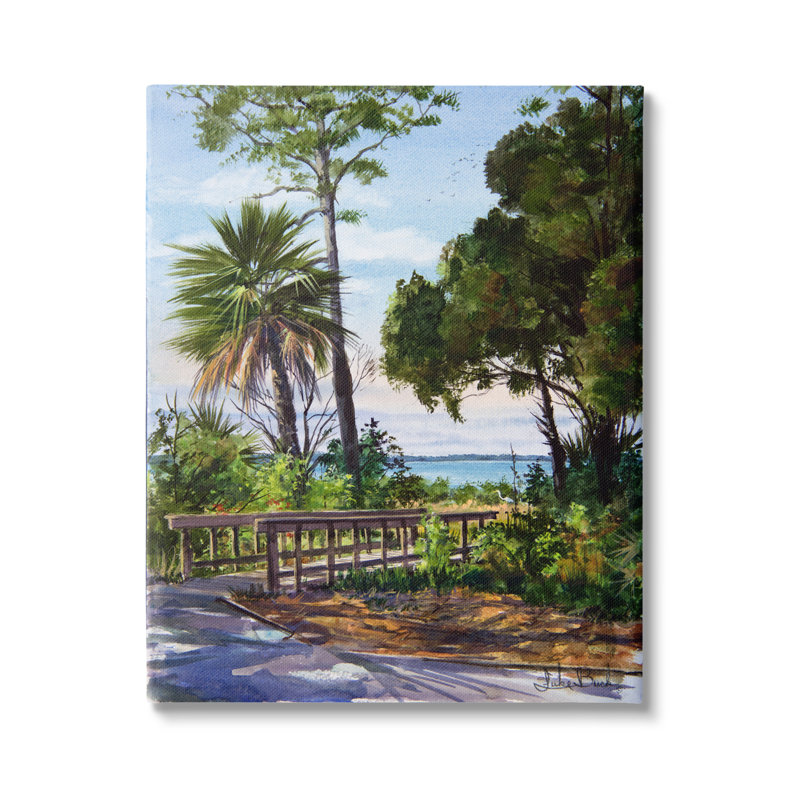 Tropical Boardwalk Landscape Canvas Wall Art, 16 x 20