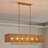 6-light Adjustable Gold Rattan Chandelier