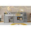 Lit de rangement en mezzanine en bois, cadre gris moderne pour chambre d'enfant