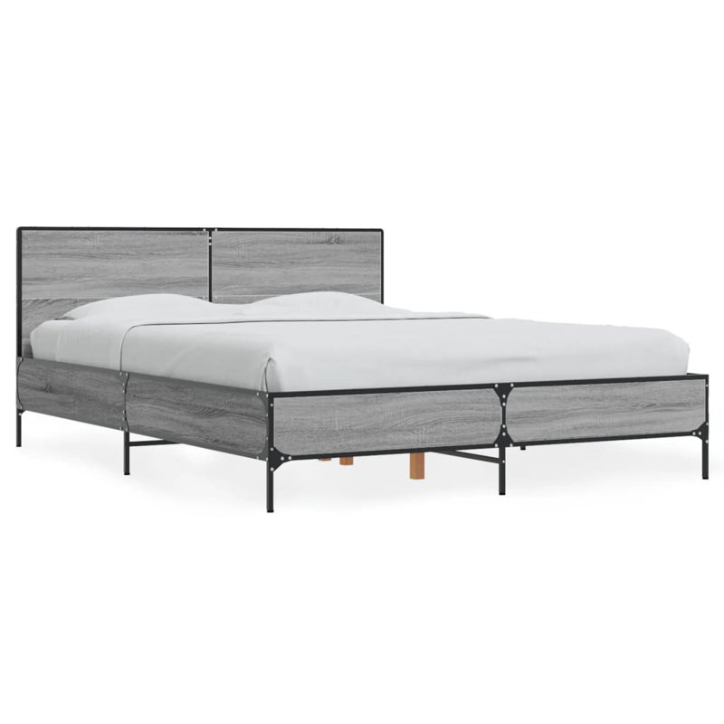 Adamek Bed, Double (4'6), Grey Sonoma