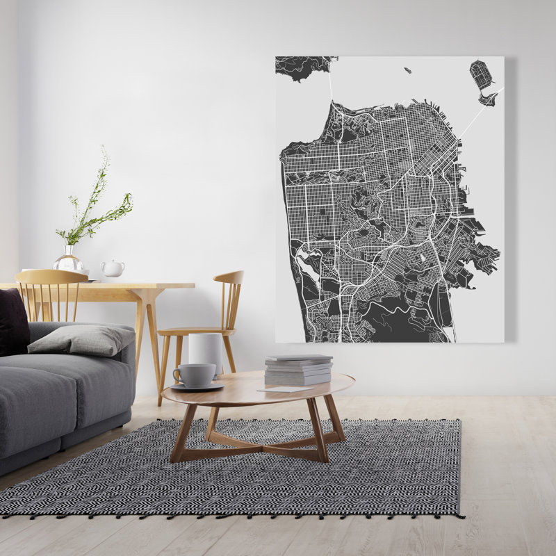 San Francisco City Plan - Shapes Man Cave Canvas Decor