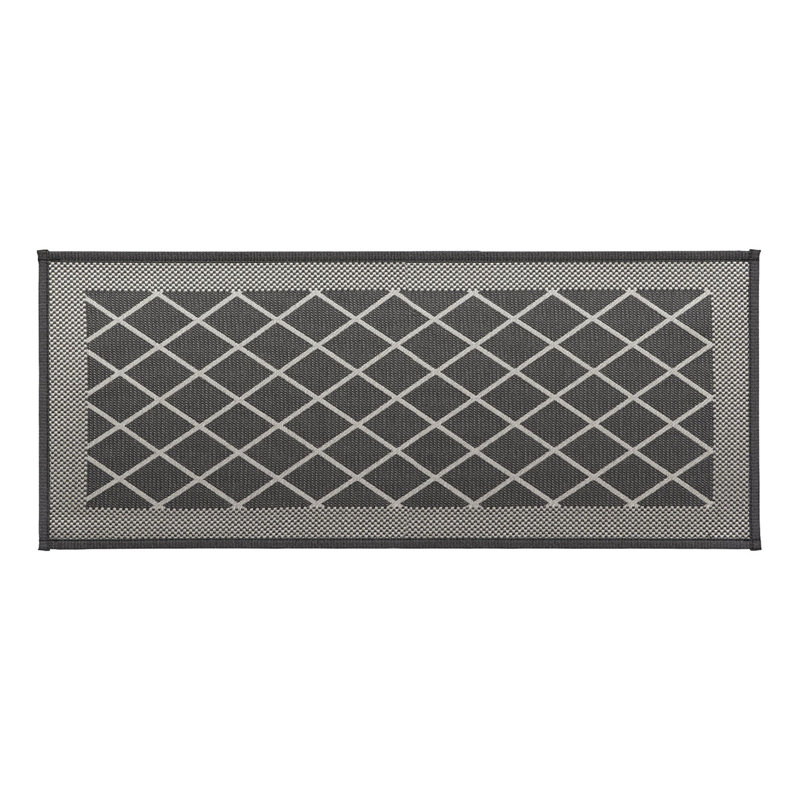 Diamond Gray Kitchen Runner Rug 20x48, Gray Geometric, Runner 1'8" x 4"