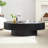 Modern Handcraft Drum Coffee Table Length 43.7 Inch Ellipse Coffee Table For Living Room-874011699-874011700