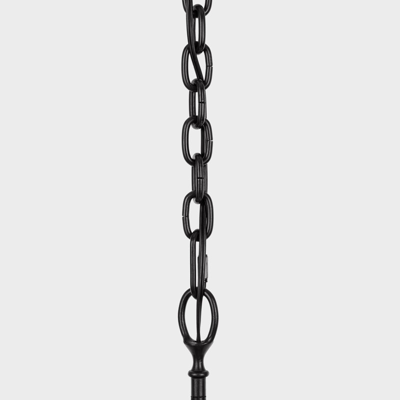 Amalfi 41" Chandelier in Waxed Black with Linen Shades