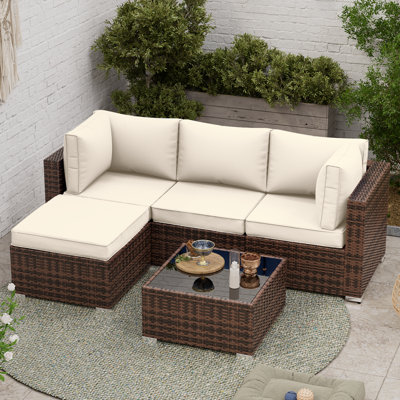 9-Pieces 3.5'' Outdoor Replacement Cushion Set Seat/Back Cushion for 4 Person (Sofa Not Included)