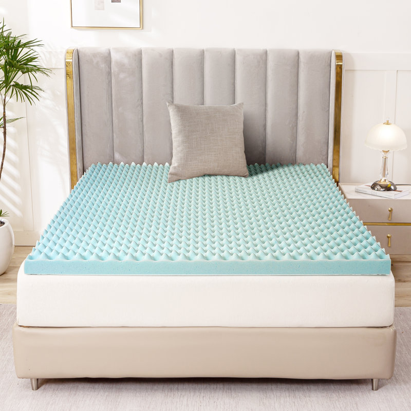 Tamra Alwyn Home 3" Medium Cooling Gel Memory Foam Mattress Topper, Extra-long Twin