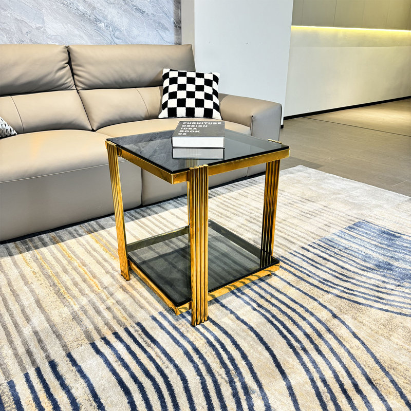 Table basse Clate, Or, Noir