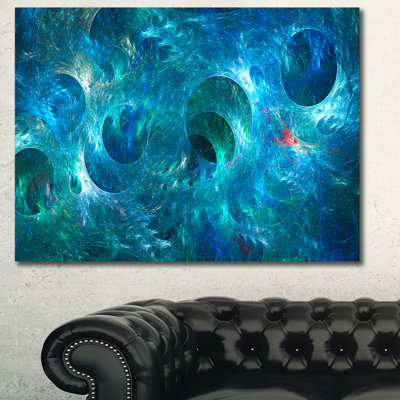 « blue cercles texture fractale », impression sur toile tendue