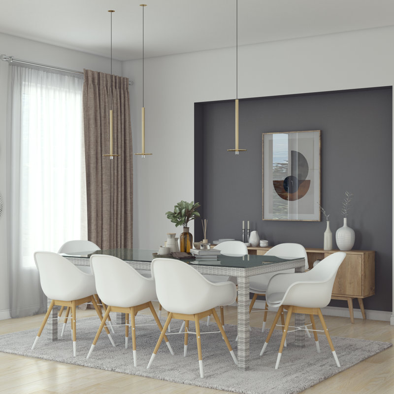 Alyisa 8 - Person Glass Top Four Leg Dining Set