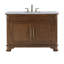 Colorado 48 in. W Marble Top Single Sink Bathroom Vanity, Walnut Brown