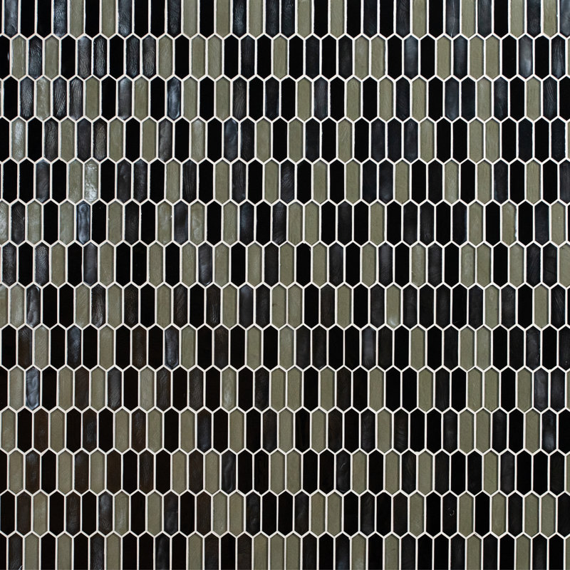 Rietto Spire 10 in. x 12 in. Glossy Glass Mosaic Wall Tile, Cresta Oro