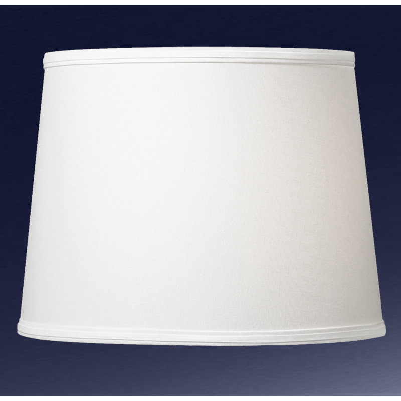 Abat-jour tambour en lin, H 9 po x l 12 po x P 12 po, Blanc