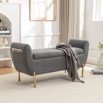 Leaysia Upholstered Flip Top Storage Bench by Mercer41