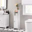Rangement pour papier hygiénique, armoire à rouleau de papier hygiénique, armoire de salle de bain, étagère de salle de bain étroite, tablettes réglables, peu encombrante, assemblage facile, blanc