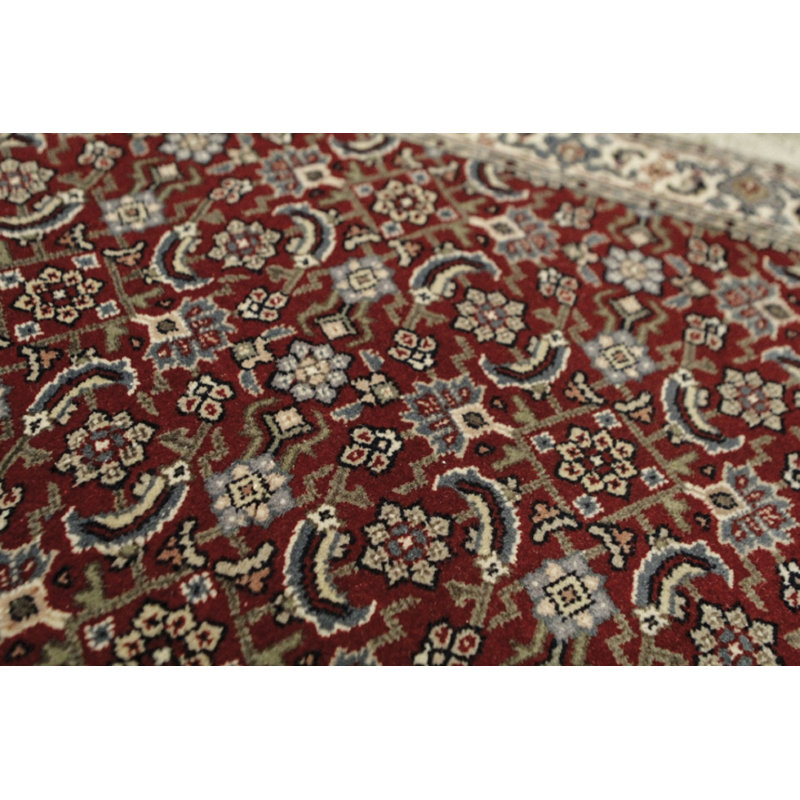 Hand-Knotted High-Quality Red Runner