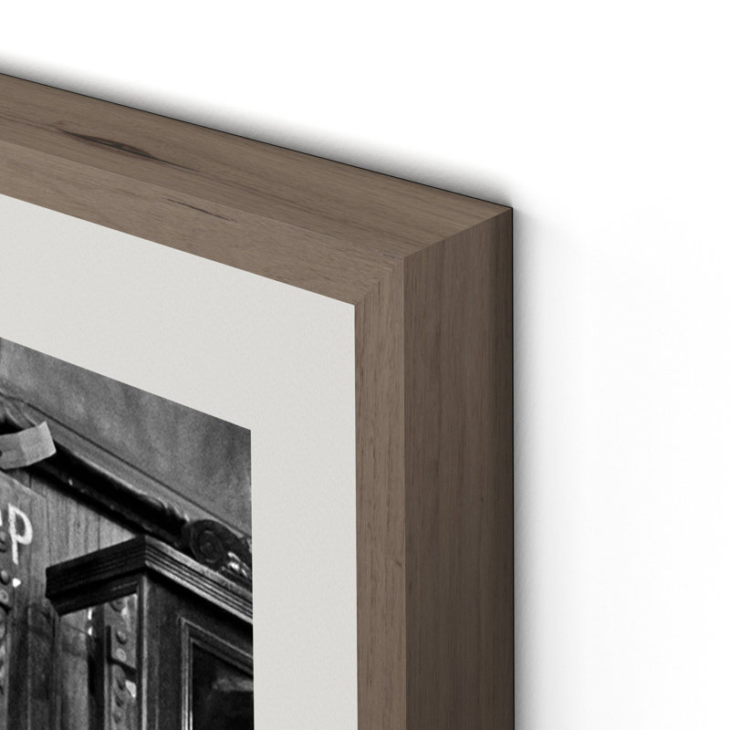 United House Wrecking Print by Barbara Alper, H 48" x W 36", Rustic Walnut