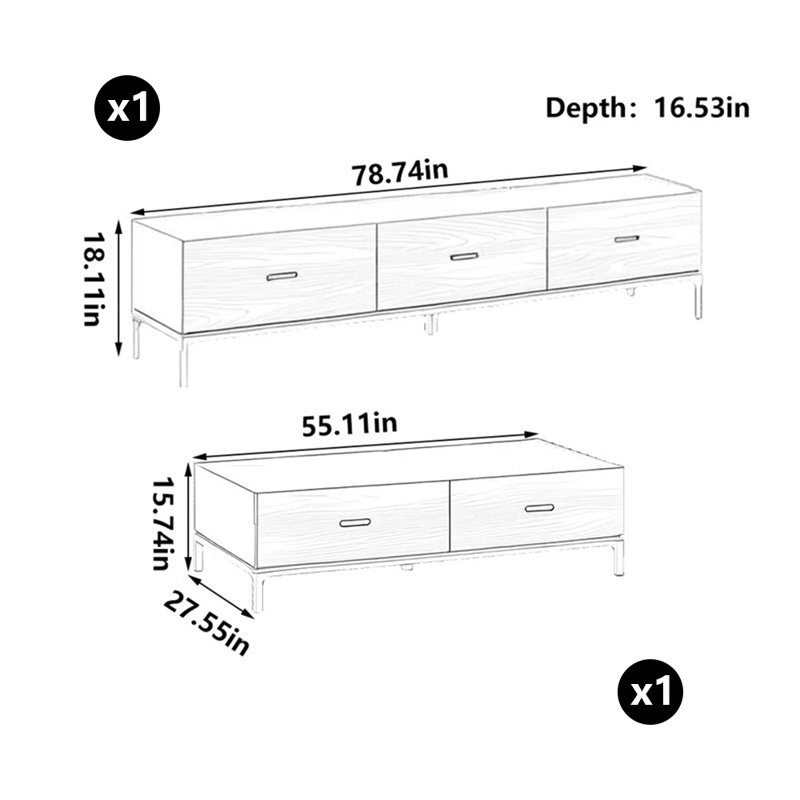 Table basse en bois massif
