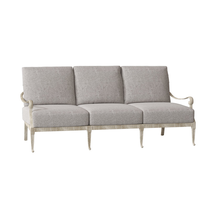 Wiltshire Outdoor 3 - Seat Patio Sofa, Weathered White, Canvas Bird's Eye Sunbrella® Canvas