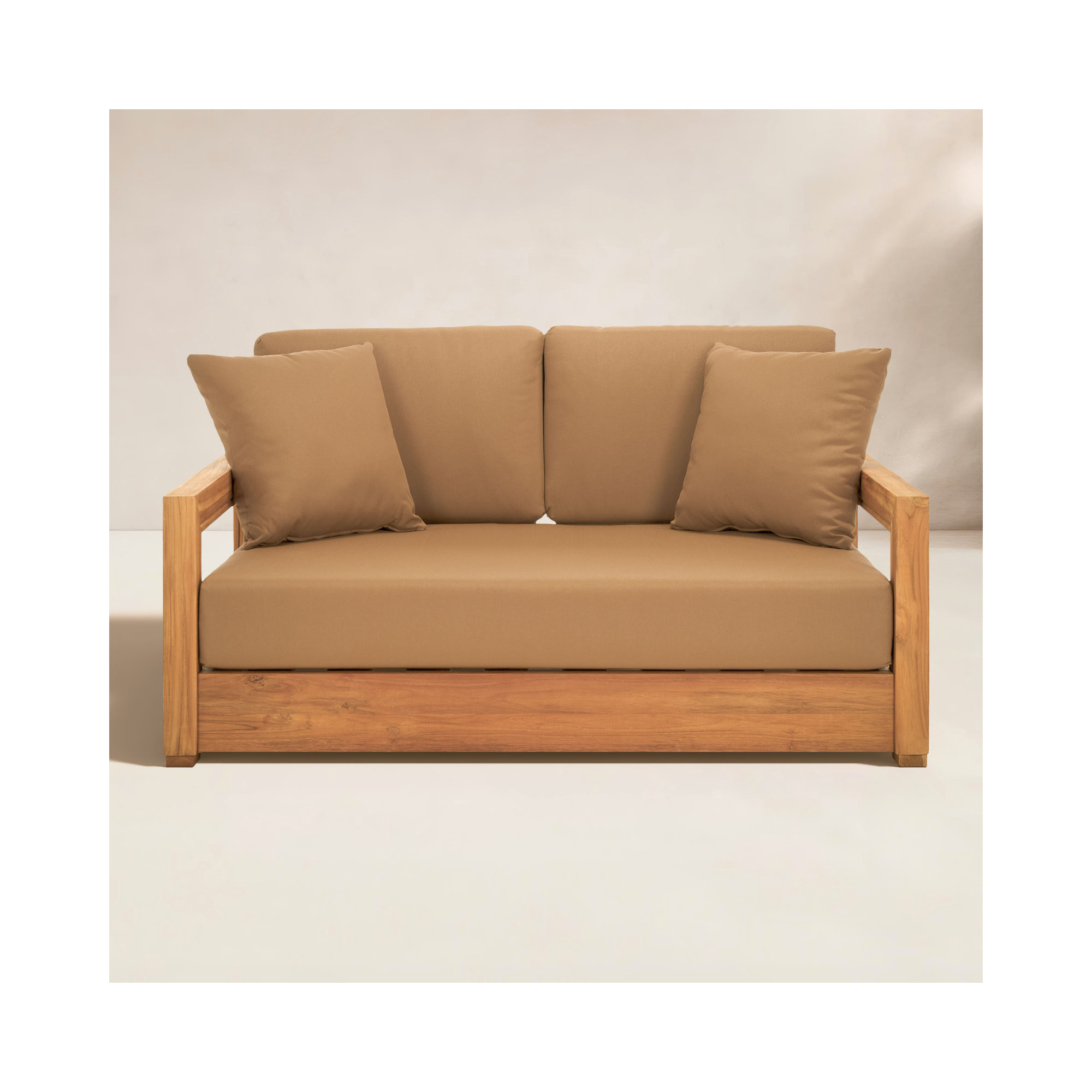 Melrose 52.75" Wide Loveseat with Cushions, Brown